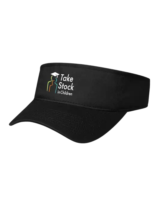 Black Cap Visor w/Take Stock in Children Logo