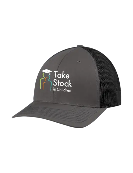 Richardson Adjustable Snapback Original 112 Trucker Cap Dark Grey w/Black Mesh w/Take Stock in Children Logo