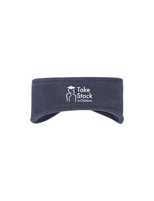 Navy Stretch Fleece Headband w/Take Stock in Children Logo