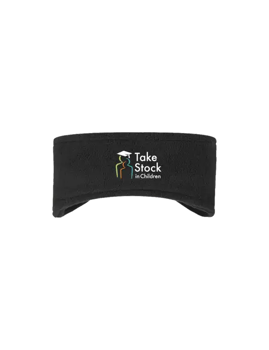 Black Stretch Fleece Headband w/Take Stock in Children Logo