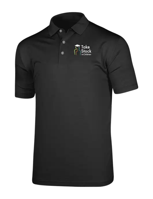 Callaway Vibrant Black Ventilated Polo w/Take Stock in Children Logo