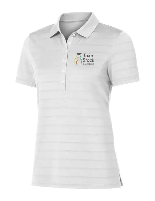 Callaway Womens Bright White Ventilated Polo w/Take Stock in Children Logo