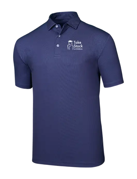 Callaway Birdseye Navy Polo w/Take Stock in Children Logo