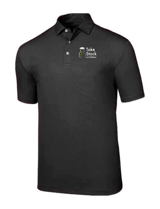 Callaway Birdseye Black Polo w/Take Stock in Children Logo