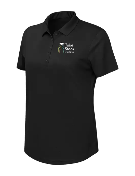 Callaway Womens Birdseye Black Polo w/Take Stock in Children Logo