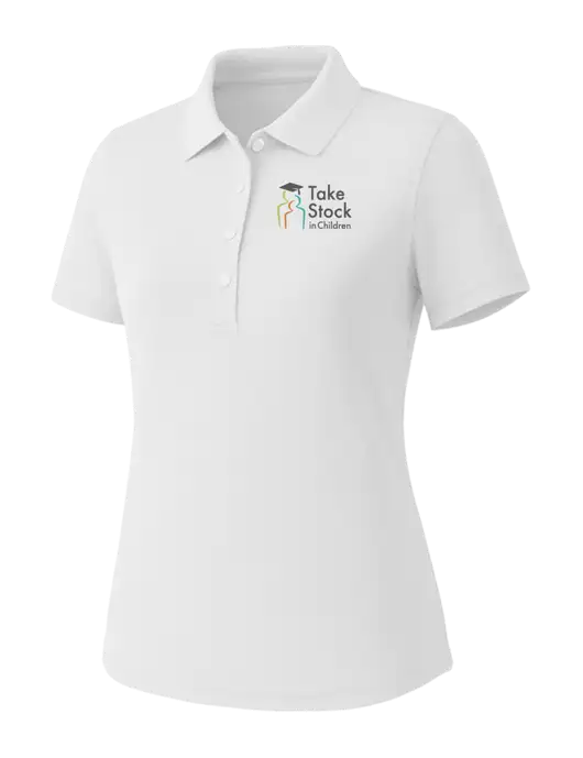 Callaway Womens Core Bright White Performance Polo w/Take Stock in Children Logo