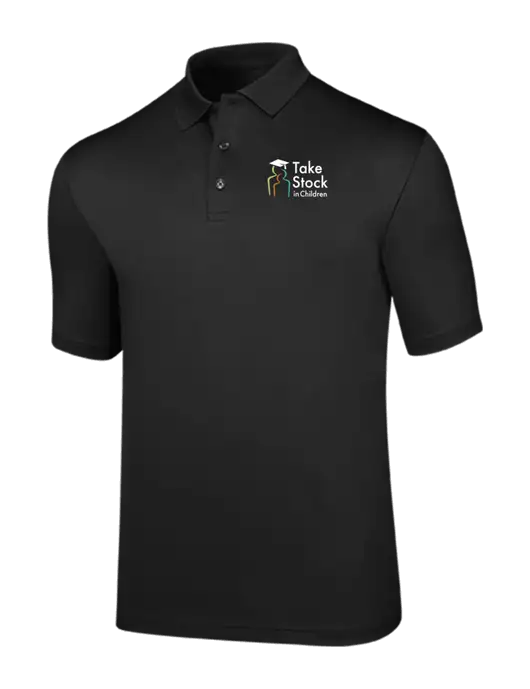 Callaway Opti-Dri Black Chev Polo w/Take Stock in Children Logo