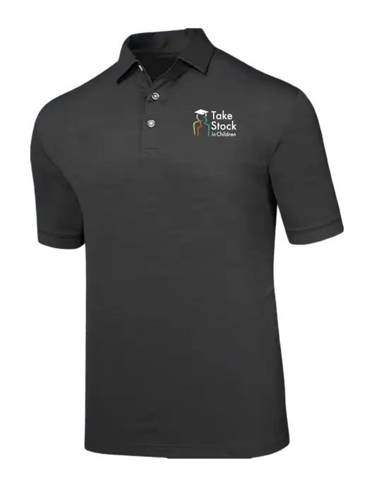 Callaway Black Fashion Tonal Polo w/Take Stock in Children Logo