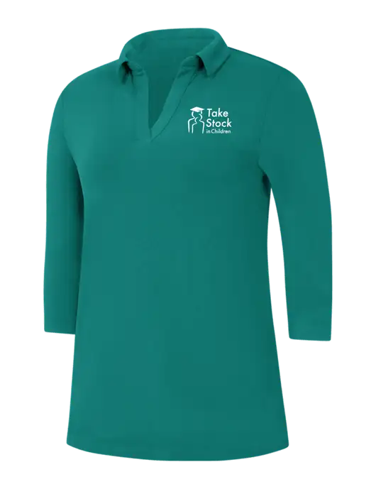 Womens Teal Luxe Knit Tunic w/Take Stock in Children Logo