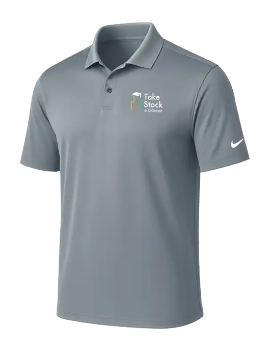NIKE Medium Grey Victory Solid Polo w/Take Stock in Children Logo