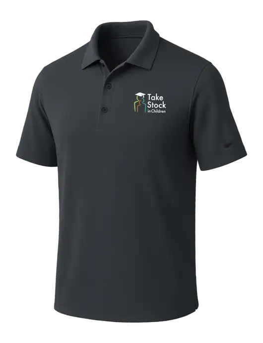 NIKE Dark Grey Dri-Fit Micro Pique Polo w/Take Stock in Children Logo