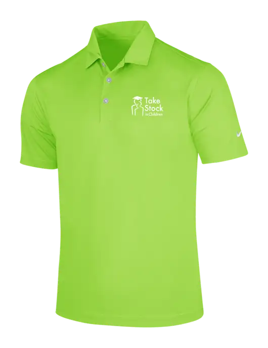 NIKE Light Kelly Green Dri-Fit Vertical Mesh Polo w/Take Stock in Children Logo