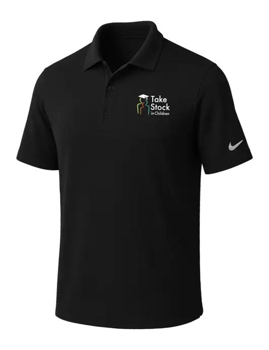 NIKE Black Dri-Fit Micro Pique Polo w/Take Stock in Children Logo