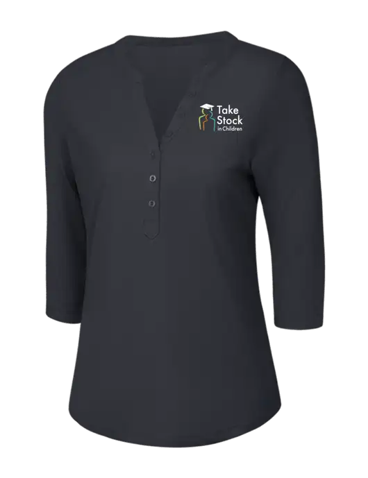 OGIO Charcoal Grey Jewel Henley w/Take Stock in Children Logo