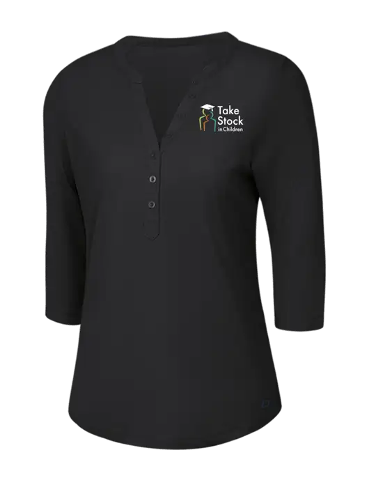 OGIO Blacktop Jewel Henley w/Take Stock in Children Logo