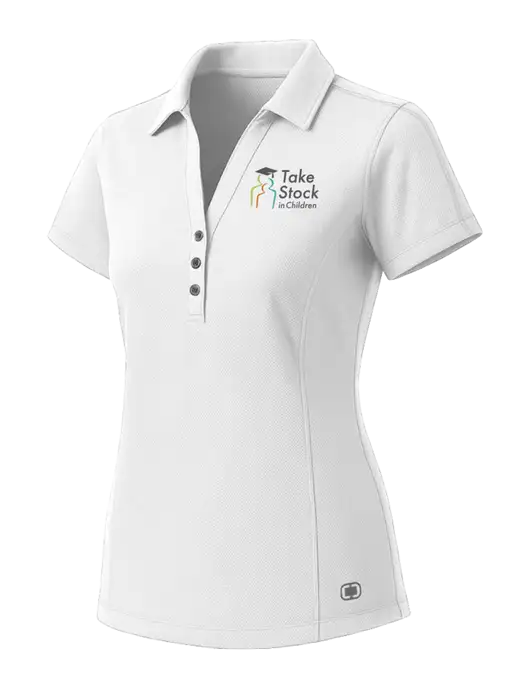 OGIO Womens White ONYX Polo w/Take Stock in Children Logo