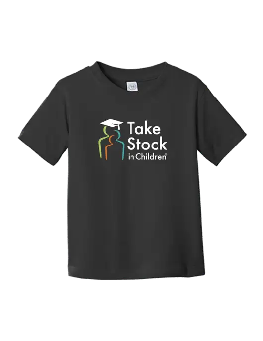 Rabbit Skins Black Toddler Fine Jersey Tee w/Take Stock in Children Logo