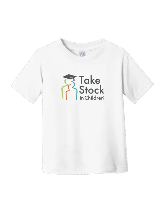 Rabbit Skins White Toddler Fine Jersey Tee w/Take Stock in Children Logo
