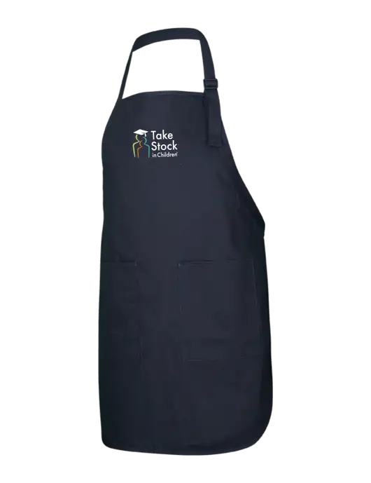 Full-Length Black Apron With Pockets w/Take Stock in Children Logo