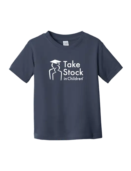 Rabbit Skins Navy Toddler Fine Jersey Tee w/Take Stock in Children Logo