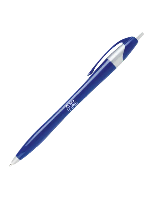 Novella Navy/Silver Corporate Pen- Blue Ink w/Take Stock in Children Logo