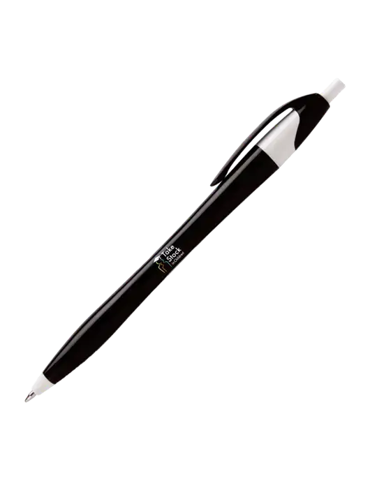 Novella Black/White Executive Pen - Blue Ink w/Take Stock in Children Logo