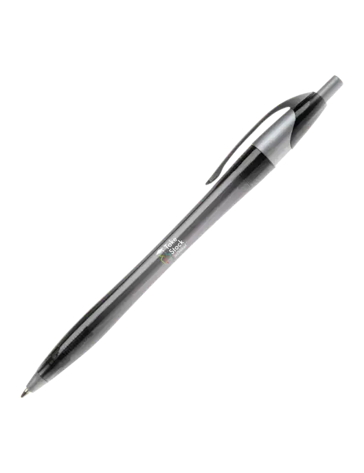 Novella Translucent Black/Silver Jewel Pen - Blue Ink w/Take Stock in Children Logo