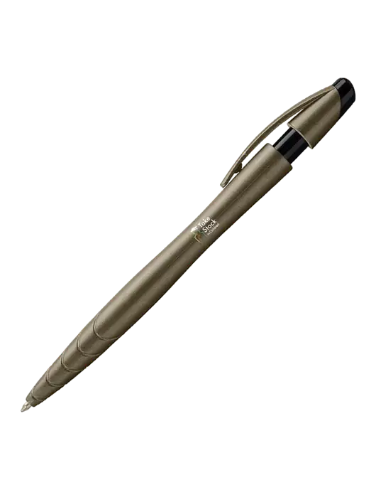 Awali Grey Metallic Pen - Black Ink w/Take Stock in Children Logo