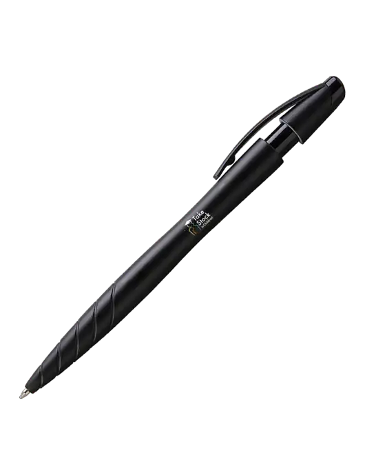 Awali Black Metallic Pen - Black Ink w/Take Stock in Children Logo