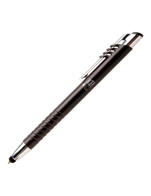 Schirhart Black Stylus Pen - Blue Ink w/Take Stock in Children Logo