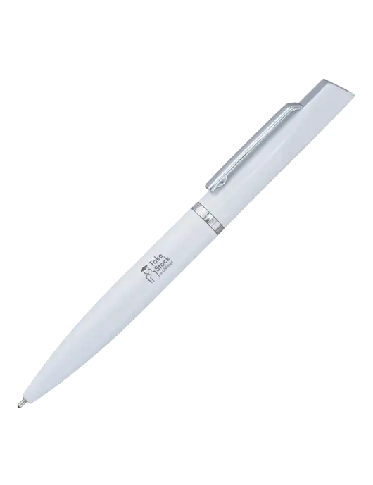 Santos White Pen - Black Ink w/Take Stock in Children Logo