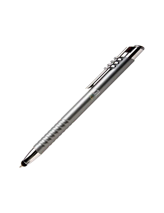 Schirhart Grey Stylus Pen - Blue Ink w/Take Stock in Children Logo