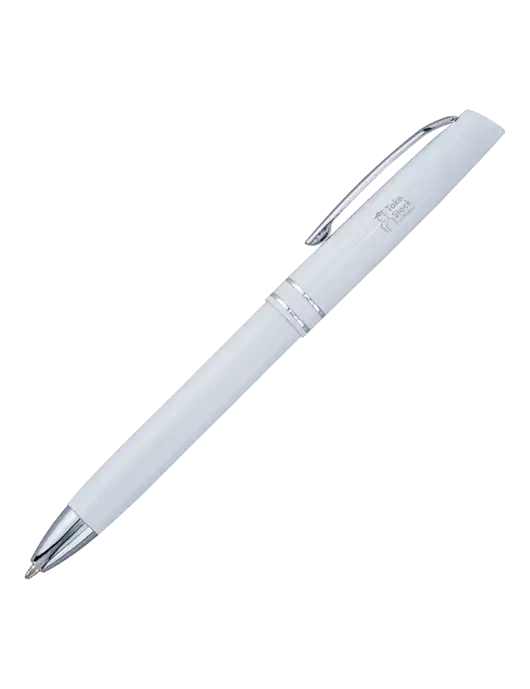White Anguilla Black Ink Pen w/Take Stock in Children Logo
