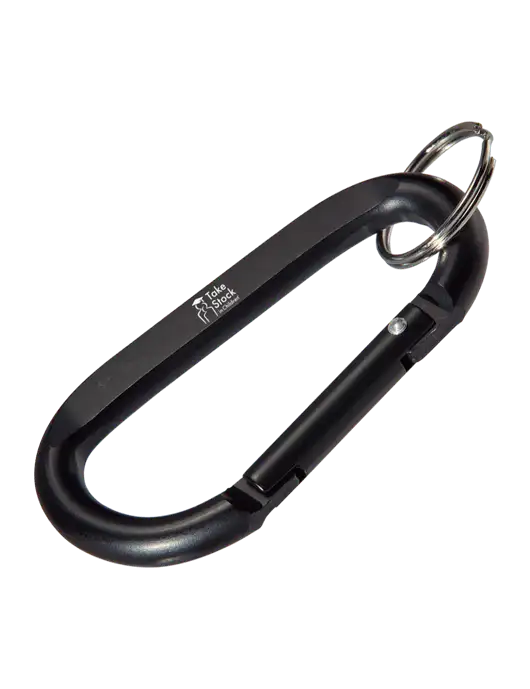 Black Carabiner & Key Ring w/Take Stock in Children Logo