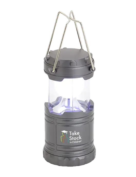 Gunmetal Mini Retro Lantern w/Take Stock in Children Logo
