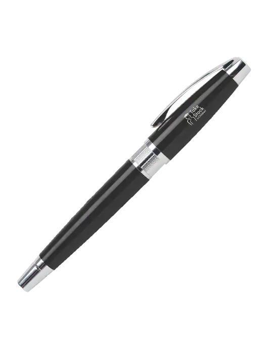 Masscotti Black Rollerball Pen - Black Ink w/Take Stock in Children Logo