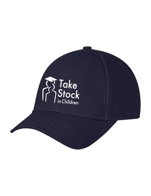 Navy Structured Soft Snap Closure Hook & Loop Cap w/Take Stock in Children Logo