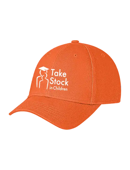Orange Structured Soft Snap Closure Hook & Loop Cap w/Take Stock in Children Logo