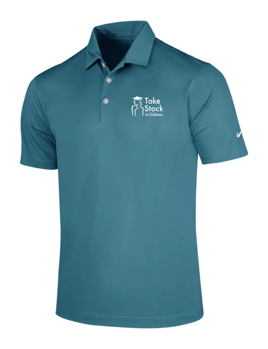 NIKE Dark Teal Dri-Fit Vertical Mesh Polo w/Take Stock in Children Logo