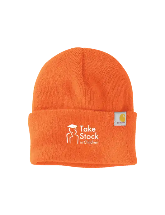 Carhartt Orange Watch Cap 2.0 w/Take Stock in Children Logo