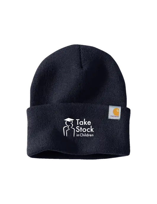Carhartt Navy Watch Cap 2.0 w/Take Stock in Children Logo