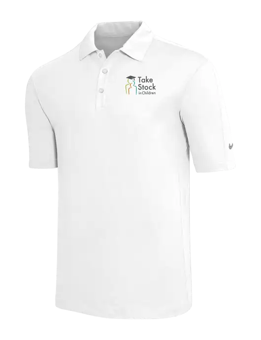 Nike White Tech Sport Dri-FIT Polo w/Take Stock in Children Logo