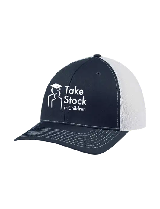 Richardson Adjustable Snapback Original 112 Trucker Cap Navy w/White Mesh w/Take Stock in Children Logo