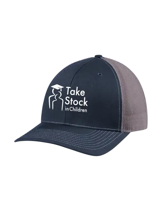 Richardson Adjustable Snapback Original 112 Trucker Cap Navy w/Charcoal Mesh w/Take Stock in Children Logo