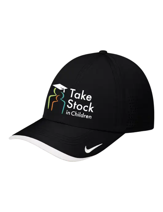 Nike Black/White Dri-FIT Perforated Performance Cap w/Take Stock in Children Logo