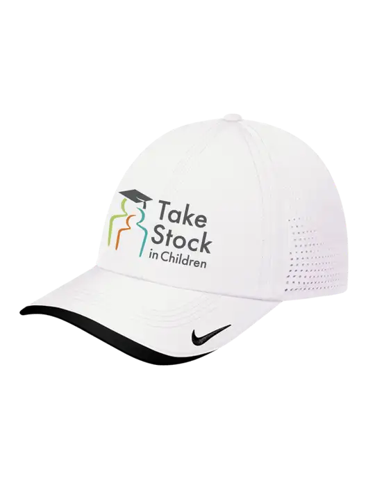 Nike White/Black Dri-FIT Perforated Performance Cap w/Take Stock in Children Logo
