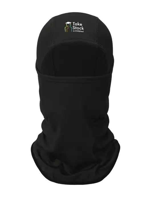 Black CornerStone Smooth Fleece Face Mask w/Take Stock in Children Logo