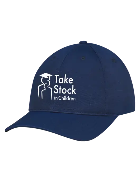 Navy Nylon Twill Performance Cap w/Take Stock in Children Logo