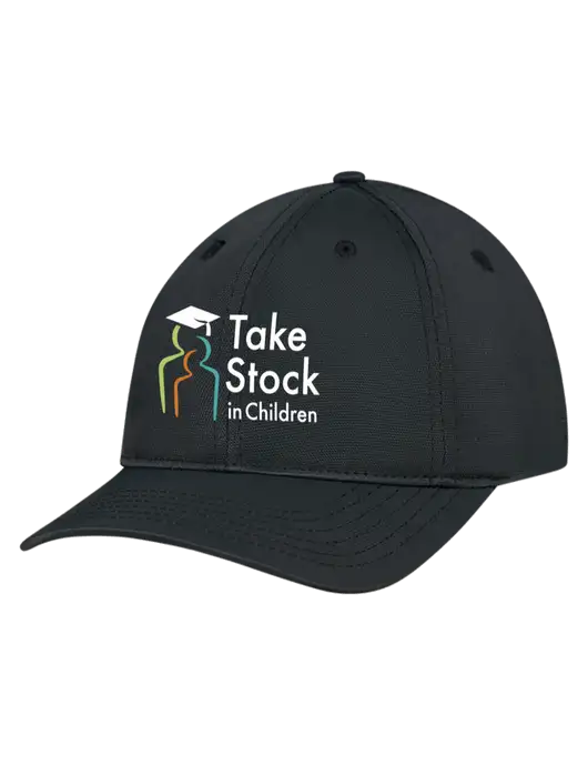Black Nylon Twill Performance Cap w/Take Stock in Children Logo