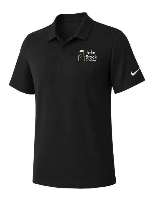 Nike Black Dry Essential Solid Polo w/Take Stock in Children Logo